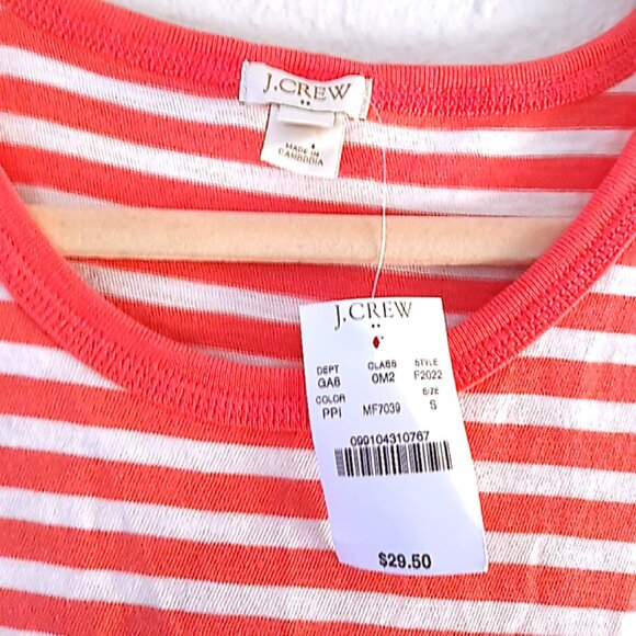 J. CREW Women's Pink & White Striped Sleeveless Tank Top Stretchy Size Small - Picture 3 of 5